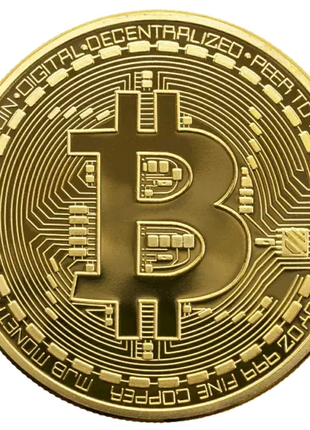 Сувенирная монета Биткоин (Bitcoin) - Золото