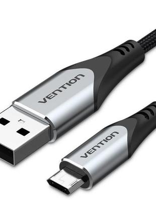 Кабель реверсивный Vention USB 2.0 - microUSB 0.5 м металличес...