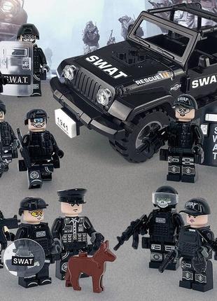 Фигурки человечки полиция спецназ машина джип для лего lego