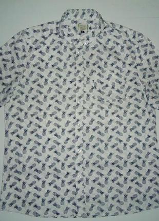 Рубашка  гавайская george casual cotton в ананасах гавайка (l)