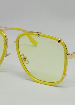 Versace стильные кислотные женские солнцезащитные очки желтые ...
