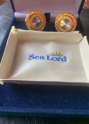 Винтажные запонки Sea Lord с позолотой