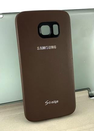Чехол на Samsung S6 EDGE накладка силиконовый Original под кож...