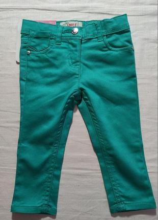 Дитячі джинси однотонні impidimpi, розмір 74/80, зелений