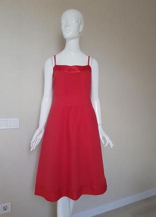 Легке червоне плаття льон підкладка бавовна