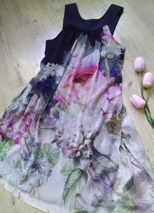 Неймовірна сукня ted baker/вільне міді плаття ted baker з квіт...