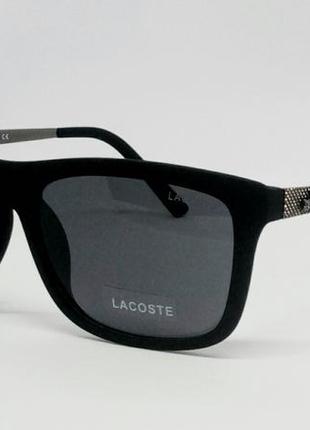 Lacoste стильные мужские солнцезащитные очки черный мат с темн...