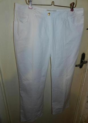 Стрейч,літні,білі штани-джинси з кишенями,великого розміру,бат...