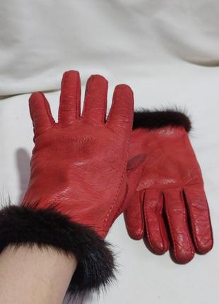 Женские перчатки натуральная кожа