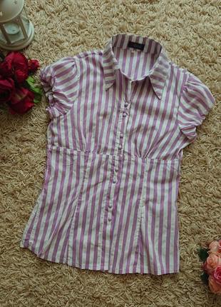 Женская блуза в полоску блузка блузочка рубашка размер 42/44