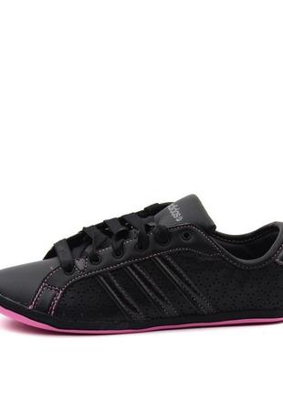 Кроссовки женские neo adidas derby u46222 (черные, перфорирова...