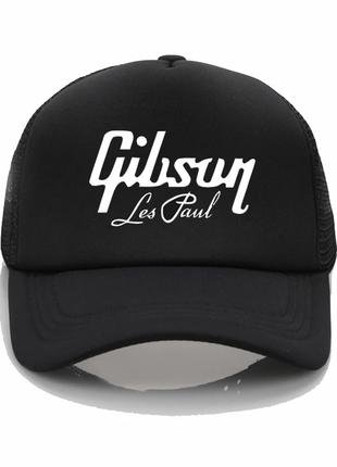 Кепка бейсболка Gibson Les Paul полиэстер черная с белым лого ...