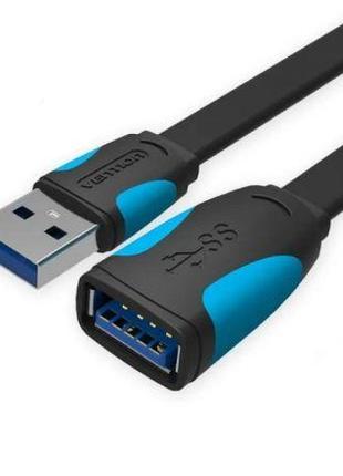 USB кабель удлинитель Vention USB 3.0 плоский 1 м Black (VAS-A...