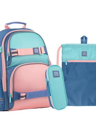 Набор рюкзак + пенал + сумка для обуви светло-фиолетовый WK22-702