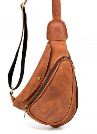 Кожаный рюкзак tarwa rb-3026-3md на одно плечо с накладным кар...