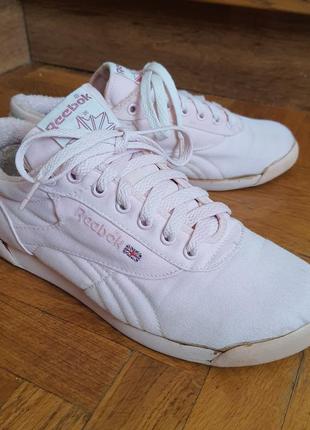 Нежно розовые текстильные кроссовки кеды reebok 7,5us 5,5uk 38...