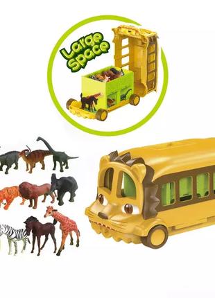 Раскладной детский автобус с животными