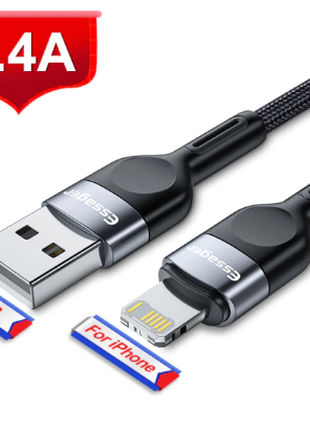Essager USB Lightning кабель быстрой зарядки 5V/2.4A 0.25м!
