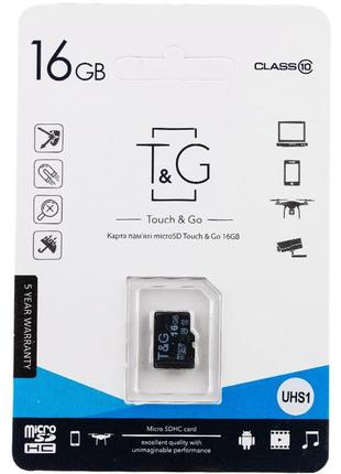 КАРТА ПАМ'ЯТІ T&G; MICROSDHC (UHS-1) 16 GB CLASS 10 (БЕЗ АДАПТ...
