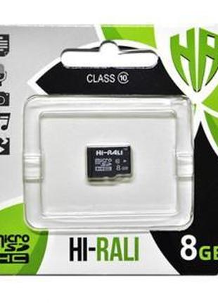 Картка пам'яті microSDHC, 8Gb, Class10 UHS-I, HI-RALI, без ада...