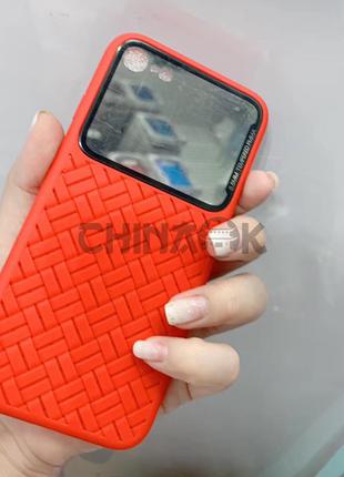 Чехол с переплетом и зеркалом для iPhone XS MAX Красный/Red
