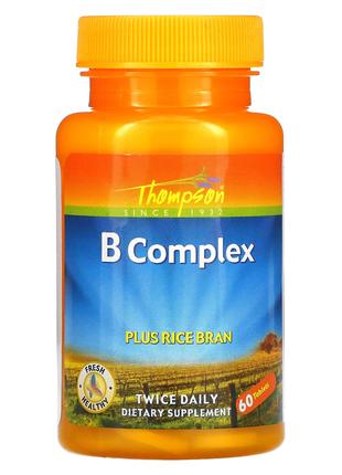 Thompson, Комплекс витаминов группы B с рисовыми отрубями, 60 таб