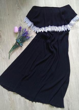 Черное платье макси glamorous с открытыми плечами и кружевом/в...