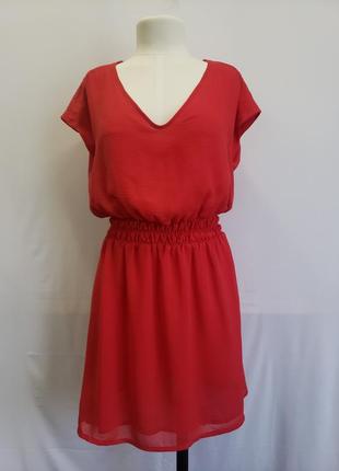 Маленькое красное платье, летнее лёгкое платье из шифона, плат...