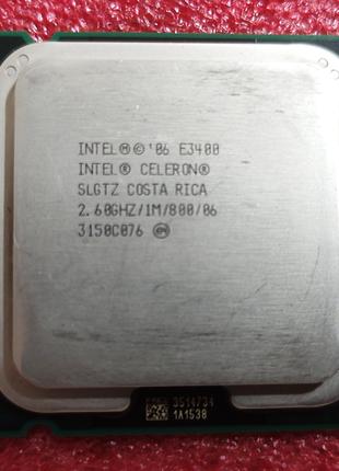 Процесор Intel Celeron E3400 (2 ядра, сокет 775, частота 2,6Ггц).