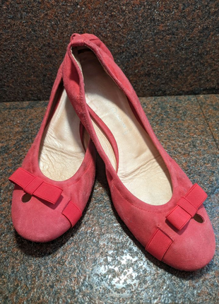 Балетки мокасины туфли женские кожа красные 37р. 23.5 см.