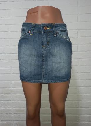 Летняя джинсовая мини юбка
