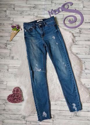 Жіночі джинси stradivarius high waist сині рвані 22-24 розміру...