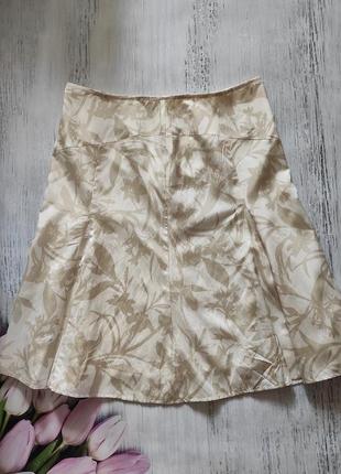 Нежная летняя юбка натуральный шелк и коттон, размер евро 46