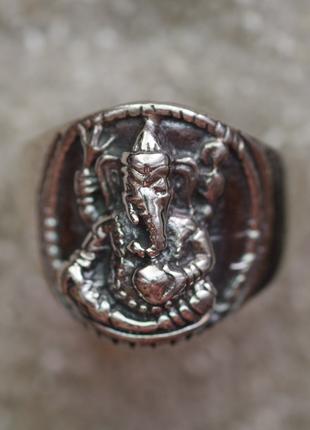 Кольцо Ганеша. серебро размер 18 Индия трайбл талисман
