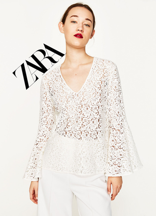 Дуже красива шикарна  блуза блузка біла гепюр гепюрова в ідеал...