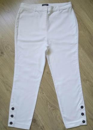 Белые женские коттоновые брюки mint velvet/летние чиносы с выс...