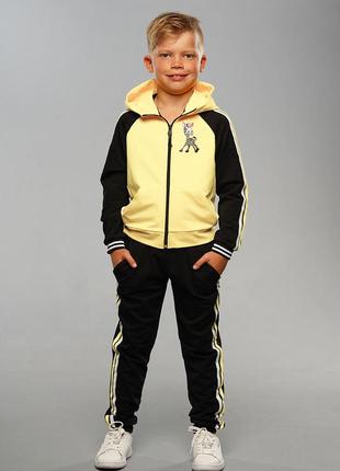 Дитячий спортивний костюм для хлопчиків енді зебра світло-жовт...