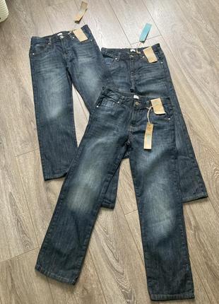 F&f 11-12 и 9-10 новые темные синие прямые джинсы