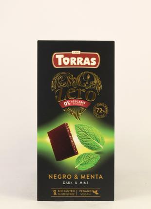 Шоколад черный с мятой без сахара и глютена Torras Zero 100г (...