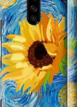 Чехол на Sony Xperia 1 J9110 Цветы желто-голубые "5308c-1760-1...