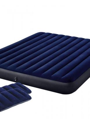 Надувний двомісний матрац ліжко Intex Classic Downy Airbed Dur...