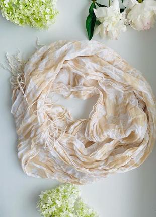 Фактурный  шарф палантин из тонкого хлопка
