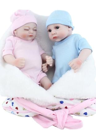 Куклы Реборн двойня новорожденные, мальчик и девочка по 26см, ...