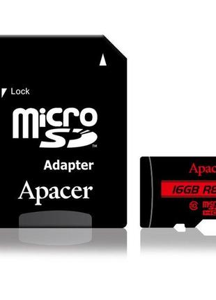 Карта памяти Apacer microSDHC (UHS-1) 16 Гб class 10 + адапьер...