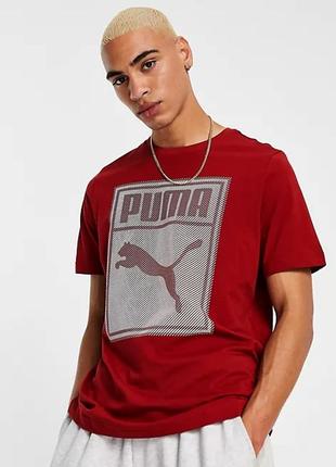 Puma mens graphic t-shirt red dahlia 845687 12 футболка оригін...