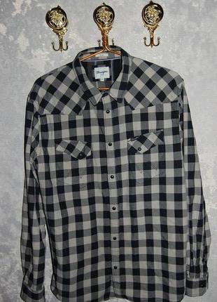 Брендовая стильная х/б рубашка длинный рукав wrangler 1947, ориг.