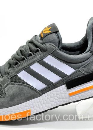 Кроссовки мужские Adidas ZX500 Boost, Серый/Оранжевый, купить