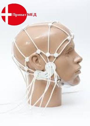 Шлем для ЭЭГ электродов подбородок на липучке (силикон) взрослый