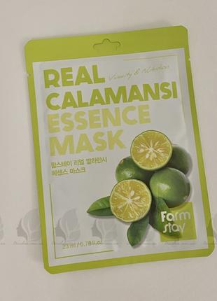 Тканевая маска для лица с каламанси FARMSTAY REAL CALAMANSI ES...