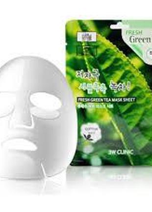 Тканевая Успокаивающая маска для лица Зеленый Чай Fresh Green ...